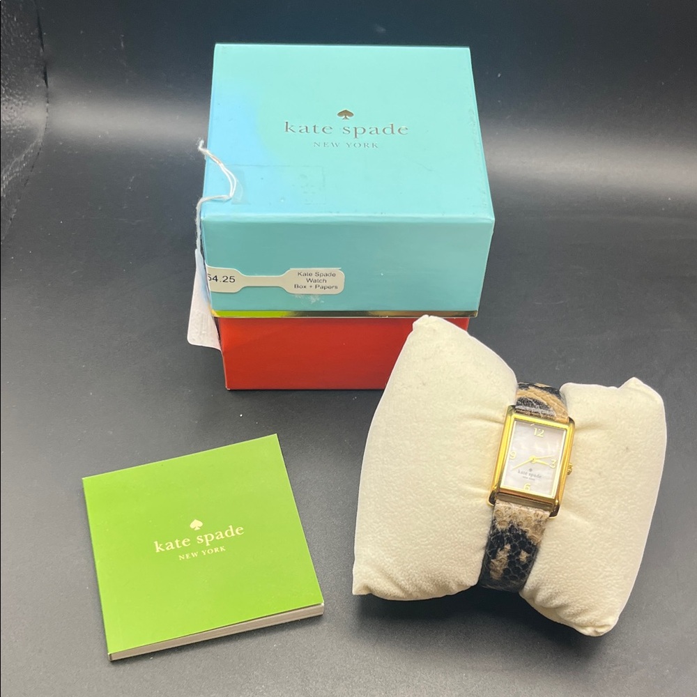 Kate Spade Gold Watch with Patterned Strap - Picture 2 of 6